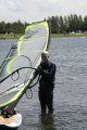 Arno met zijn wave setje omdat het toch wel erg hard waaide voor zijn Sonic.
