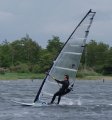 Eerste slalom heat van de RegioCup Zuid 17-Mei 2009. Maar net planerend kom ik weg van de eerste boei.