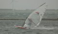 Speedsurfen op de Grevelingendam, in het baaitje, met S-Type 104 en North Warp F2006 6.3.<br />Het was echt miezerig weer.
