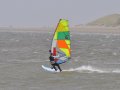 Martijn in plane met zijn Fanatic Freewave en Hot Sails Freak.