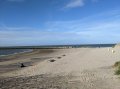 Mooi weer op de Blokkendam. Heel laag water.