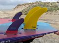 Foto van de vinnen die ik vandaag onder de Fanatic Grip 93 heb gebruikt: K4 Flex 16cm achter en Fanatic 10cm voor.