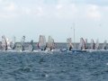 Nogmaals een foto van de 2de start. Na het afbreken van de start draait iedereen om. Gelukkig ging deze start niet door. Ik was aan het dobberen.