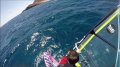 Laydown gype met de Angulo CV1 100L aan de buitenkant in El Medano Tenerife